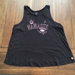 TORRID NAMASTE BLACK WICKING CROP ACTIVE TANK